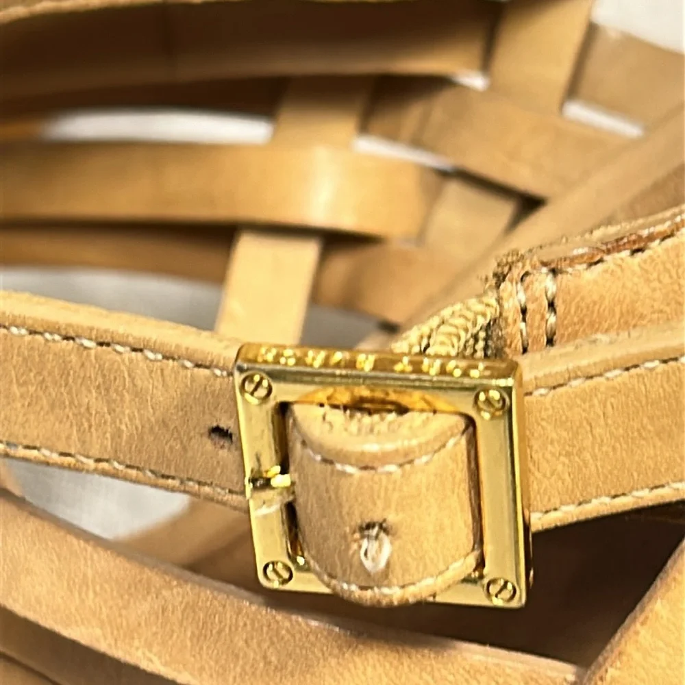 Tory Burch woven leather heels with leather sole